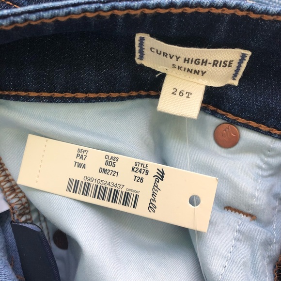 25 Tall Madewell Curvy High Rise Skinny JeanTarren - Picture 8 of 10